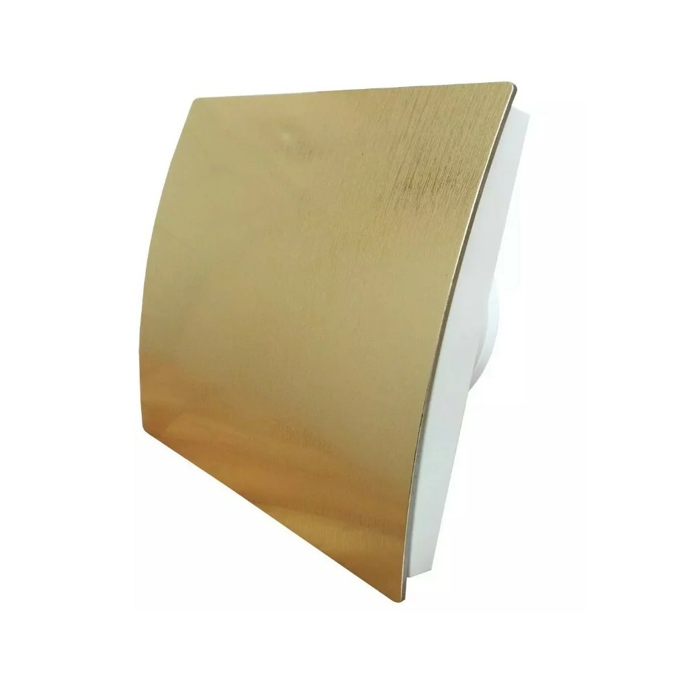 Ventilator diam 100mm placa frontala plastic auriu, clapeta antiretur, silentios si consum redus 100mc/h