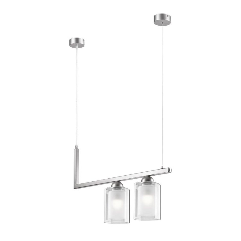 Lustra PETRA satin 2x60W E27, sticla