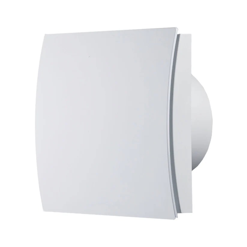 Ventilator diam 100mm placa frontala plastic alb, clapeta antiretur 105mc/h - 8428