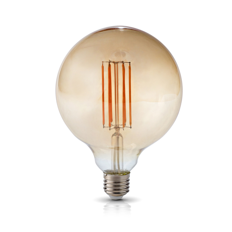 Bec LED decorativ 7W E27 diam 125 mm, 3000K, lumina calda