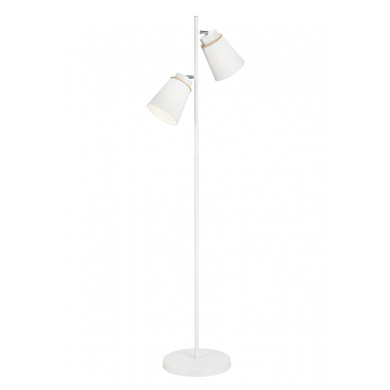 Lampadar AGUSTINO alb 2x60W E27, textil