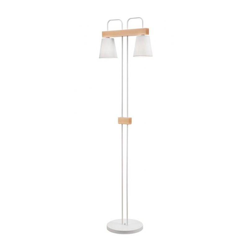 Lampadar ENRICO alb 2x60W E27, textil