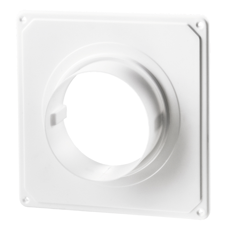 Placa fixare perete cu flansa PVC, ventilatie, diam 125mm
