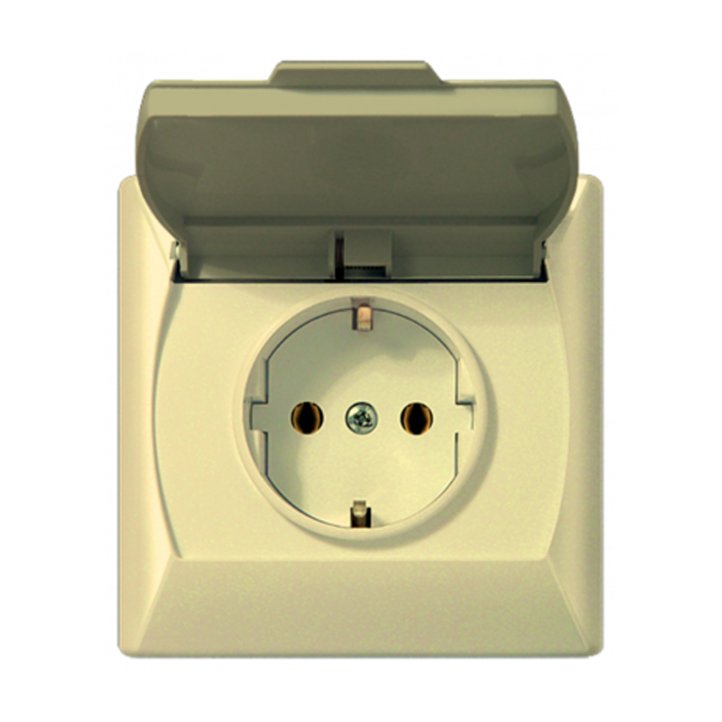 Akcent Priza schuko IP-45 bej