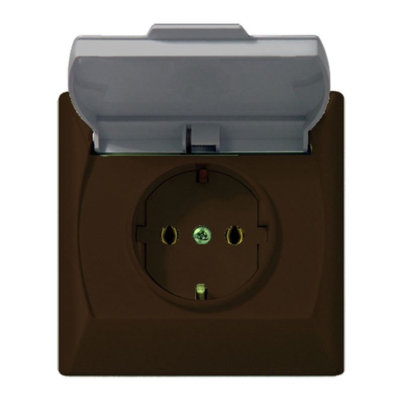 Akcent Priza schuko IP-45 maro