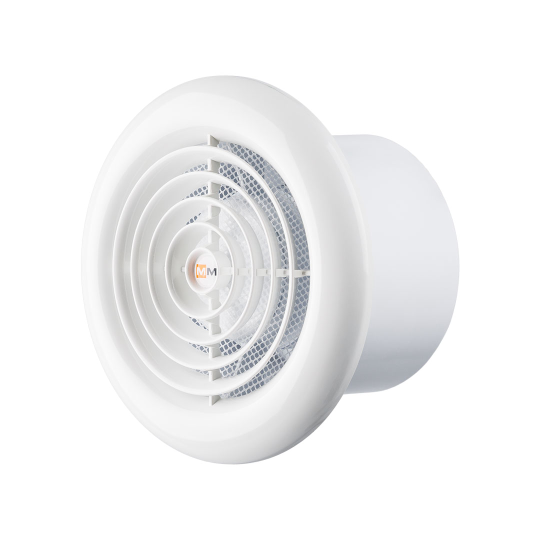 Ventilator diam 120mm placa frontala circulara, clapeta antiretur, 150mc/h
