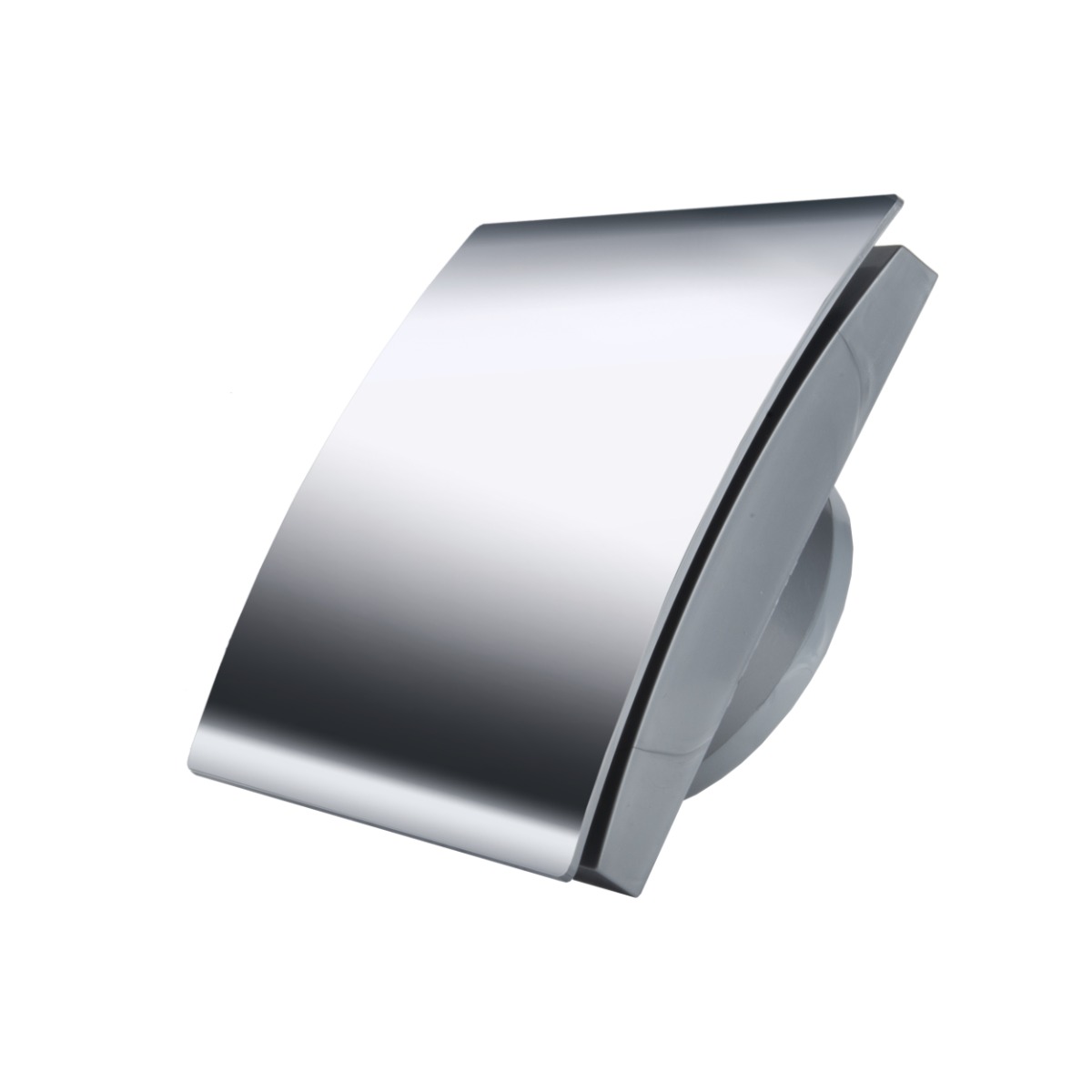Ventilator diam 100mm placa frontala plastic cromat, clapeta antiretur, 90mc/h racord 38mm