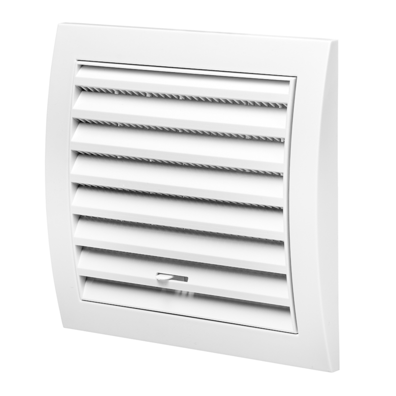 Grila PVC aplicata cu inchidere manuala 190x190mm NR
