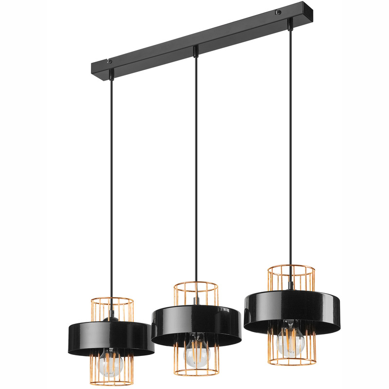 Lustra JOY negru-auriu 3x60W E27, metal