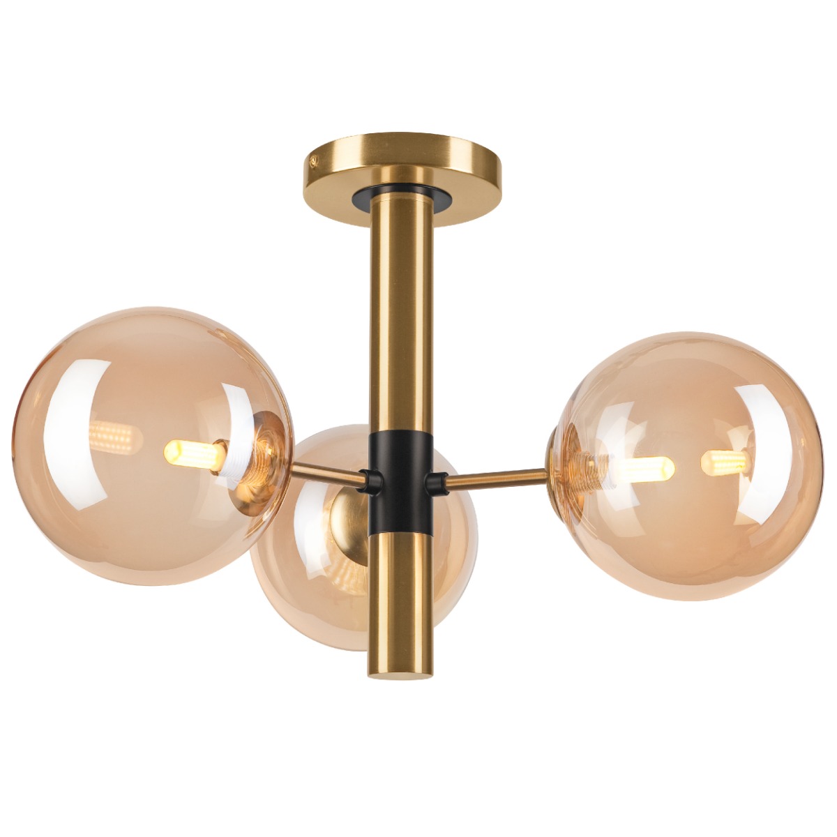 Plafoniera ROLLO auriu LED 3x5W G9, sticla