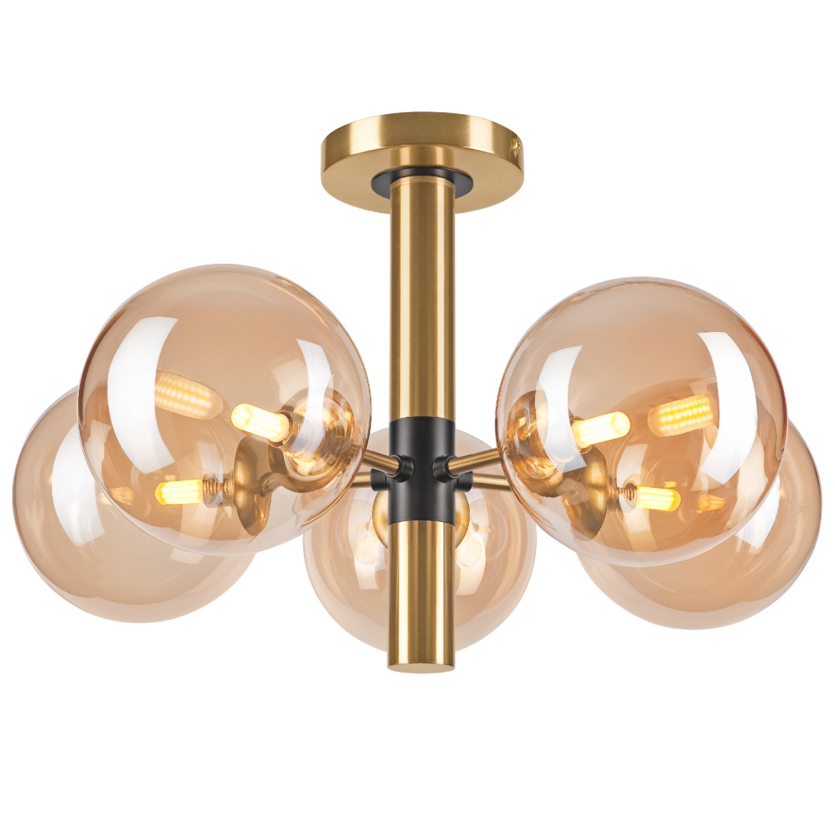 Plafoniera ROLLO auriu LED 5x5W G9, sticla