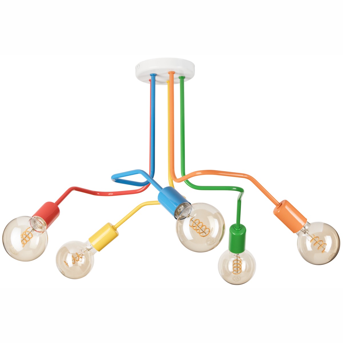 Plafoniera DOMINO multicolor 5x60W E27, metal 